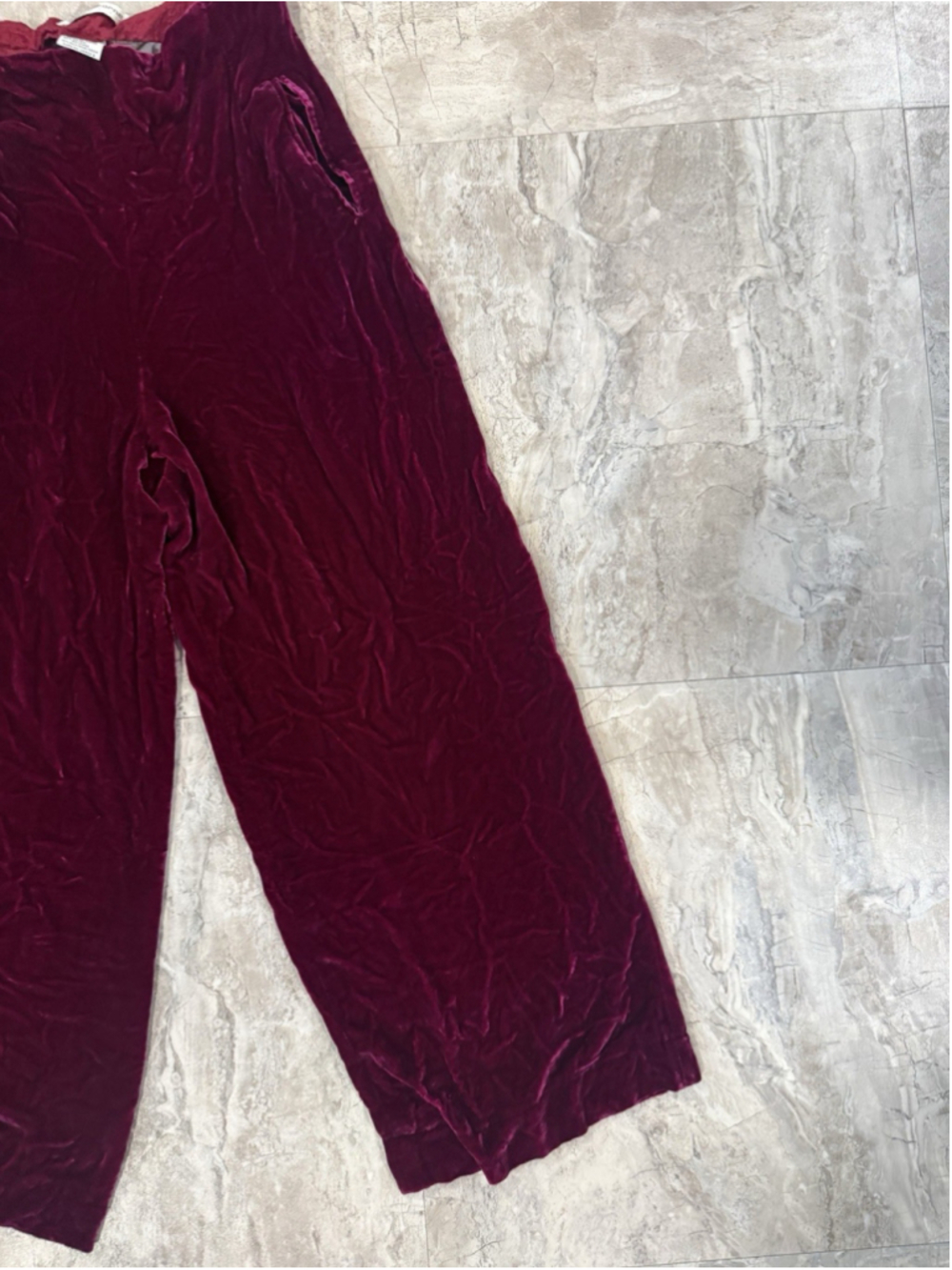 VTG Liz Claiborne Studio Pink Crushed Velvet Wide Leg Trouser Pants whimsy